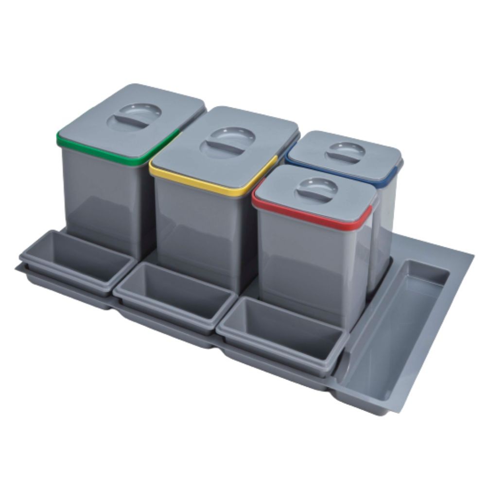 foto del prodotto pattumiera practiko 90 capacità 2x12 lt+2x5 lt e tre vaschette