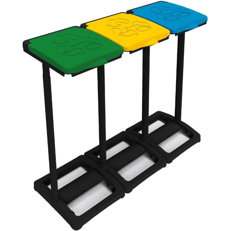 foto del prodotto pattumiera raccolta differenziata 3 vani scomparti tris porta sacchi