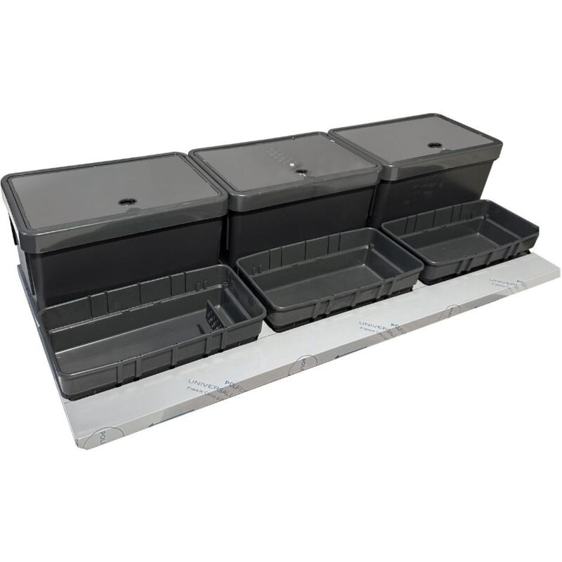 foto del prodotto pattumiera sottolavello 3 contenitori e 3 vaschette abs doimo filtro anti odore 110.5x48x24.5h