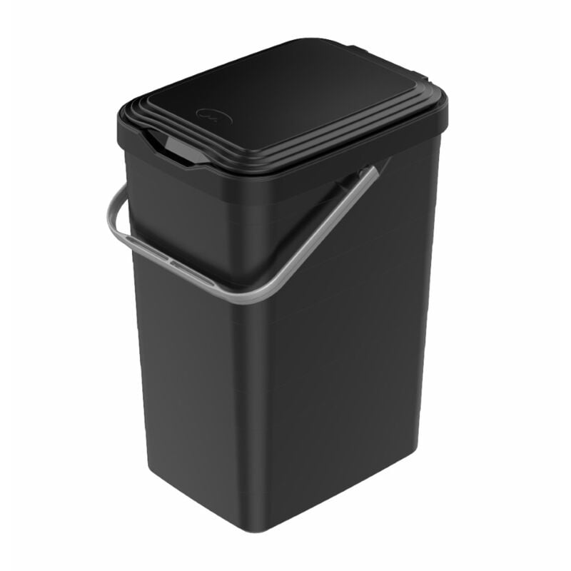 foto del prodotto pattumiera sottolavello differenziata per cassetto cucina 14 litri nera 27x20x39h cm 14 litri colore nero