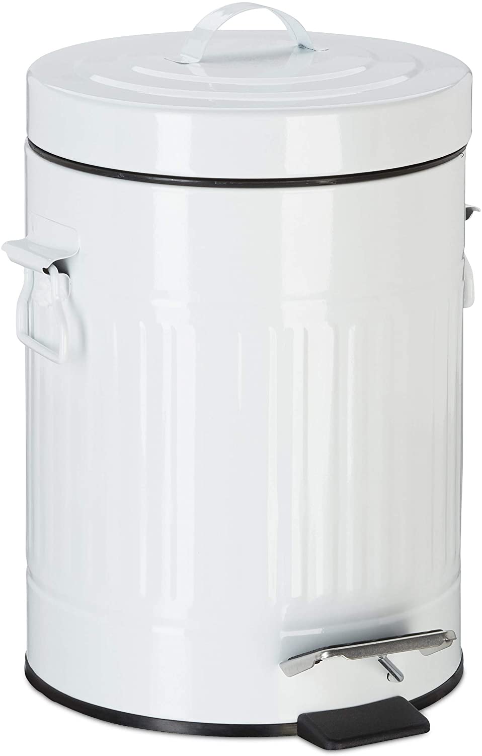 foto del prodotto pattumiera vintage a pedale cucina bagno in metallo 5 litri bianco 13 0002319 2