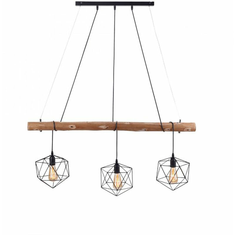 foto del prodotto paul neuhaus lampada a sospensione, lampada a sospensione, lampada da tavolo da pranzo, lampada da soggiorno, plafoniera, metallo, nero, legno,