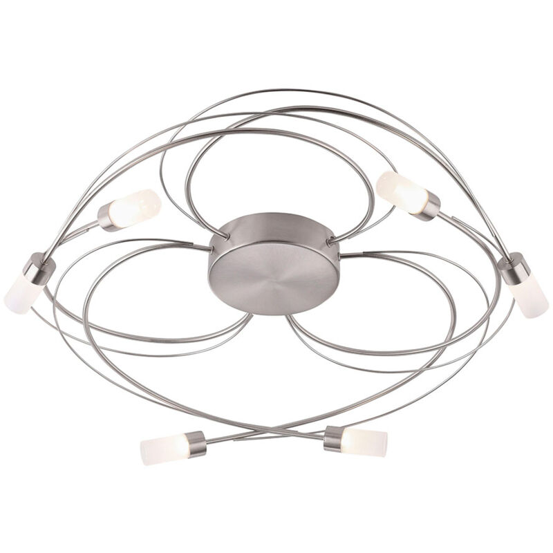 foto del prodotto paul neuhaus plafoniera led nelia 6 luci 60 cm acciaio