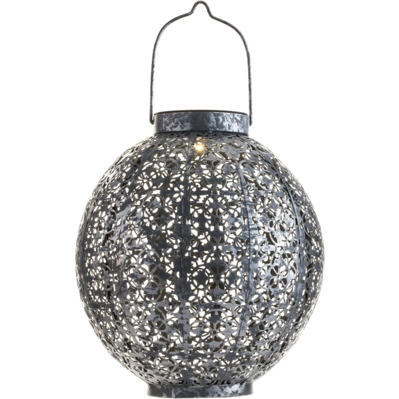 foto del prodotto pauleen sunshine aura 48069 lanterna solare stile marocchino argentata per esterno balcone o giardino 0.005 w