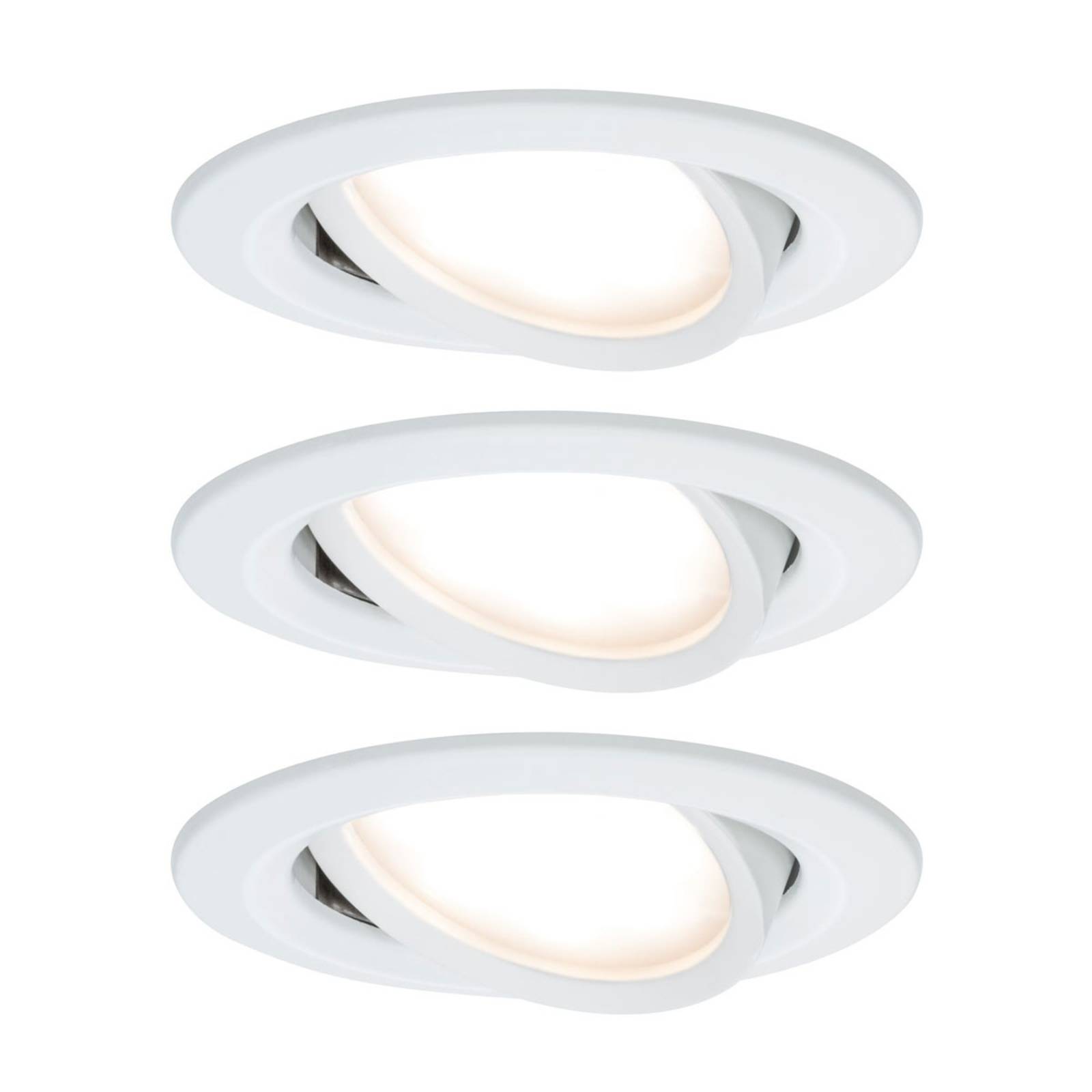 foto del prodotto paulmann 3 faretti nova coin rotondi orientabili, bianchi