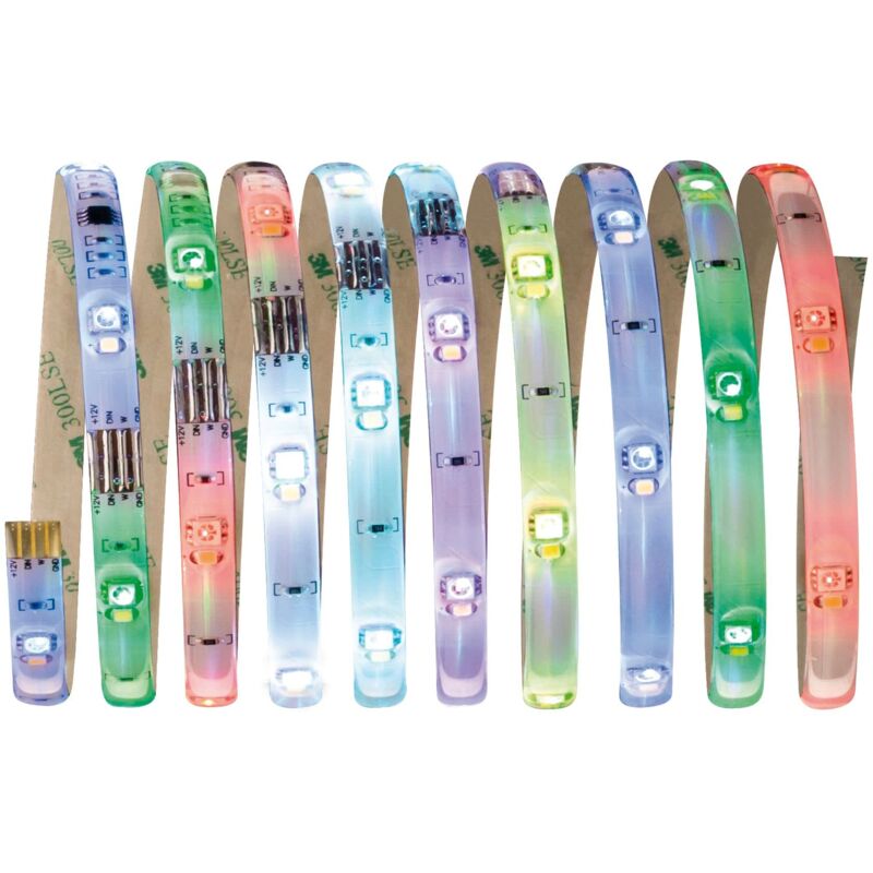foto del prodotto paulmann 70696 set di gital rgbw, striscia led da 3 m, 11,8 w, con funzione cambiacolore, telecomando incluso, in plastica, bianco