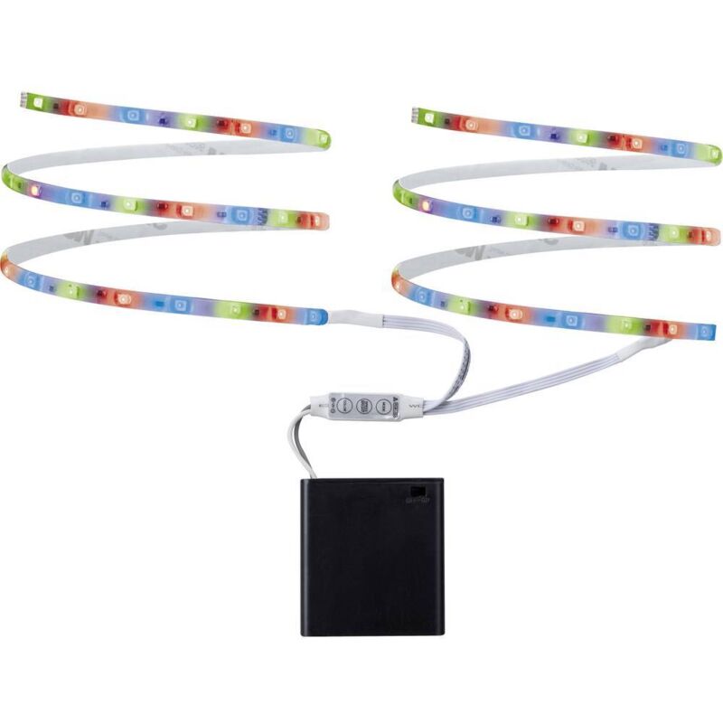 foto del prodotto paulmann 70700 kit completo striscia led con porta batterie 6 v 800 mm rgb 1 pz.
