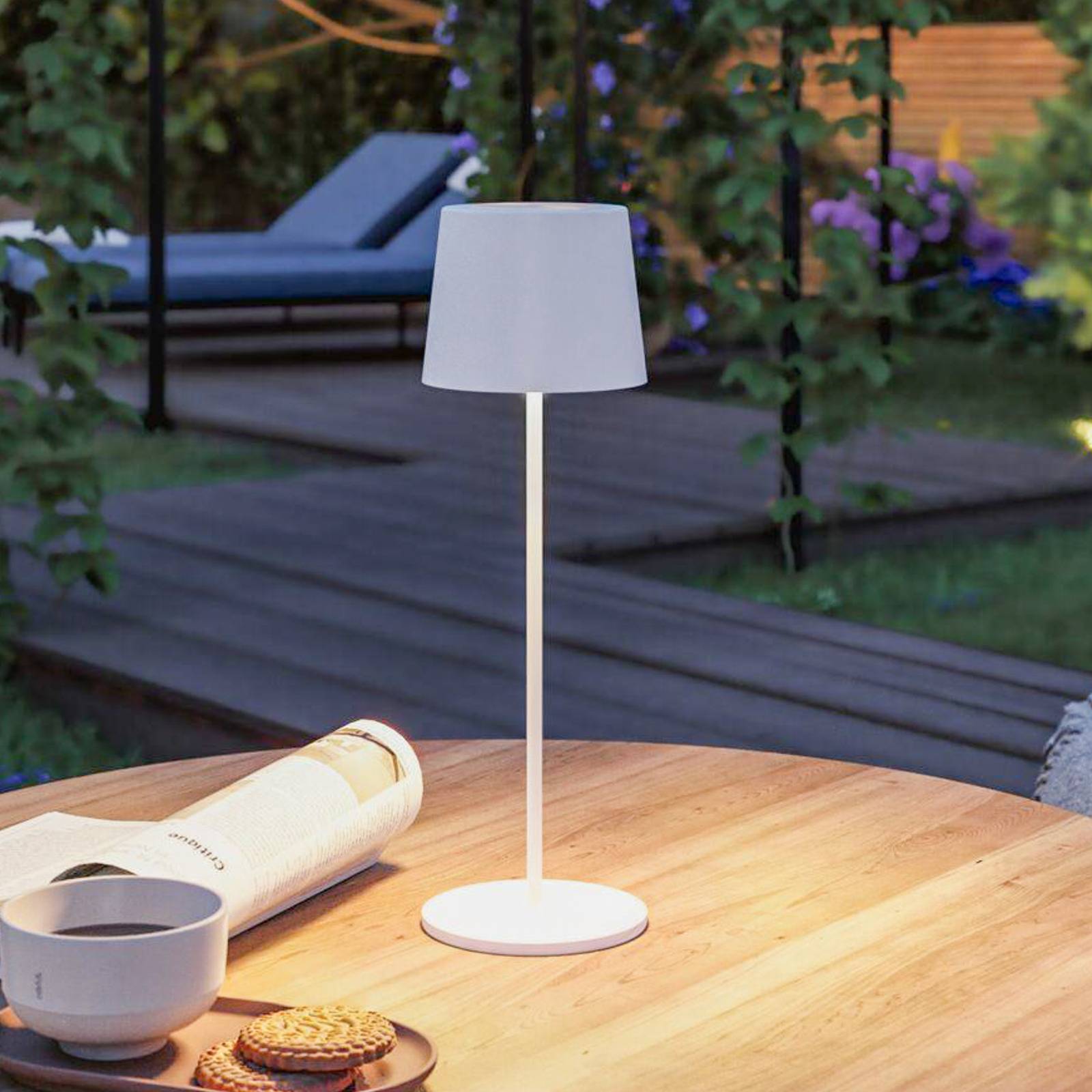 foto del prodotto paulmann 76997 gilo lampada led da tavolo per esterni 2.8 w bianco caldo bianco opaco