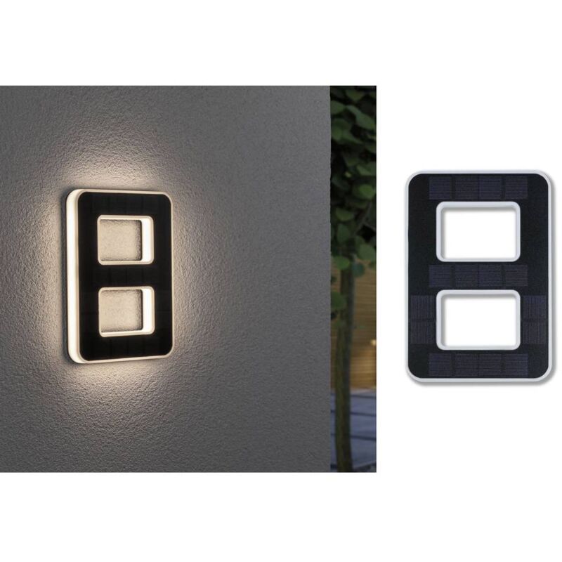 foto del prodotto paulmann 79849 lampada solare per numero civico 0.20 w bianco caldo nero