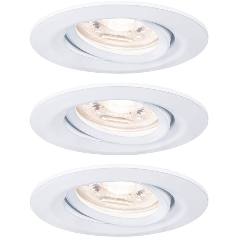 foto del prodotto paulmann 92971 nova mini plus lampada da incasso led coin easydim rotonda orientabile incl. 3 faretti da incasso da 4,2 watt dimmerabile bianco opaco