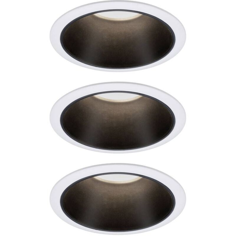 foto del prodotto paulmann 93402 cole coin lampada da incasso kit da 3 led monocolore 6 w bianco, nero