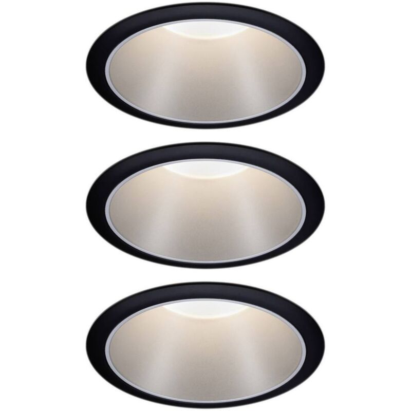 foto del prodotto paulmann 93408 cole coin lampada da incasso kit da 3 led monocolore 18 w nero, argento