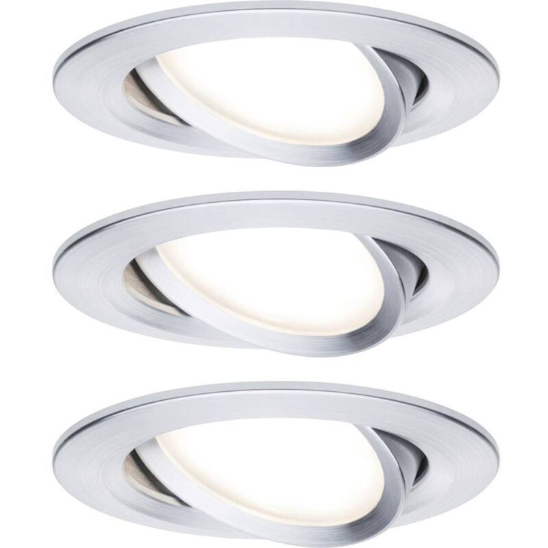 foto del prodotto paulmann 93451 nova lampada da incasso kit da 3 led monocolore led 18 w alluminio tornito 