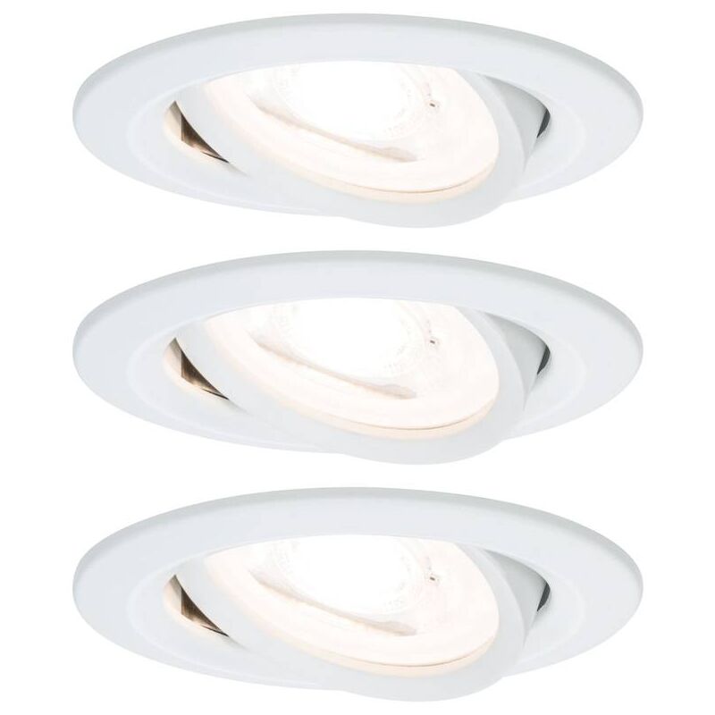 foto del prodotto paulmann 93467 lampada da incasso kit da 3 led monocolore gu10 19.5 w bianco opaco