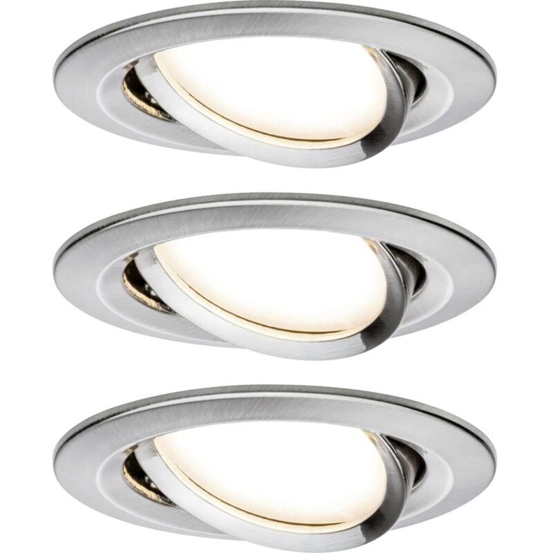 foto del prodotto paulmann 93483 nova lampada da incasso kit da 3 led monocolore led 6 w ferro spazzolato 
