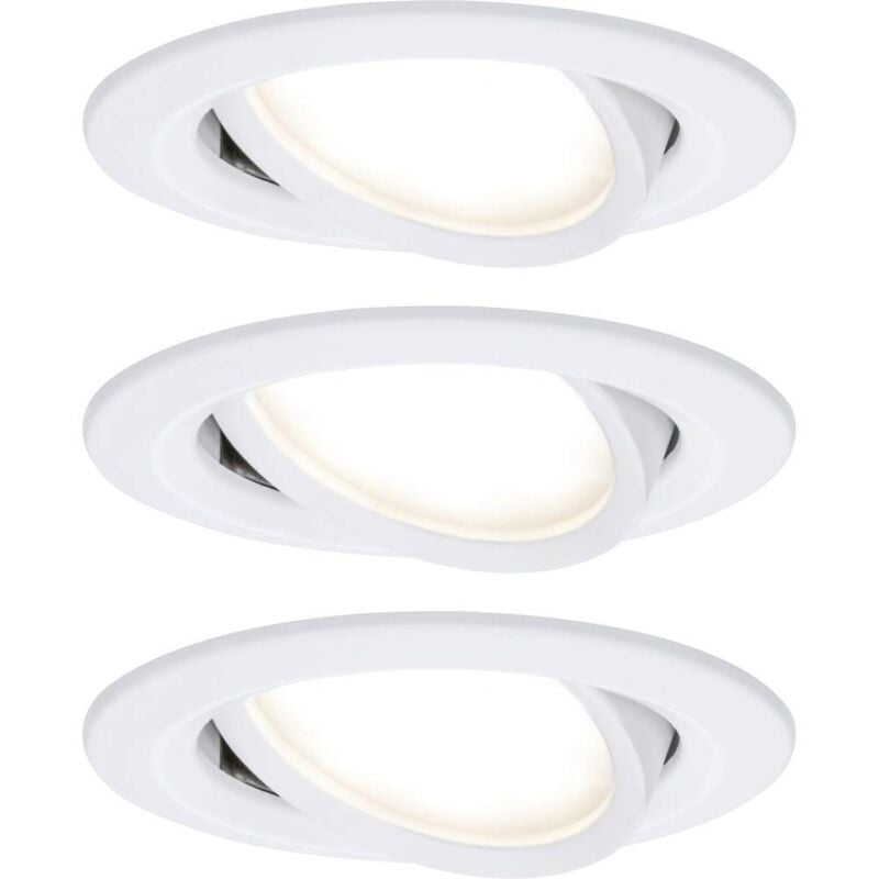 foto del prodotto paulmann 93485 nova lampada da incasso kit da 3 led monocolore led 18 w bianco opaco
