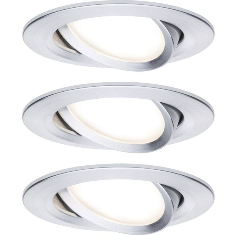 foto del prodotto paulmann 93903 coin slim lampada led da incasso kit da 3 led monocolore led a montaggio fisso 18 w alluminio spazzol