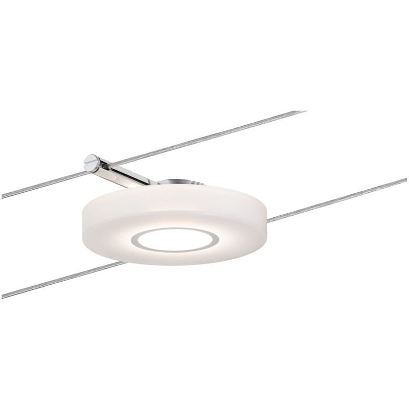 foto del prodotto paulmann 940.90 corda system discled1 single espansione bianco caldo 1 x 4 w led cromato satinato 94109 corda lampada a sospensione, plastica,