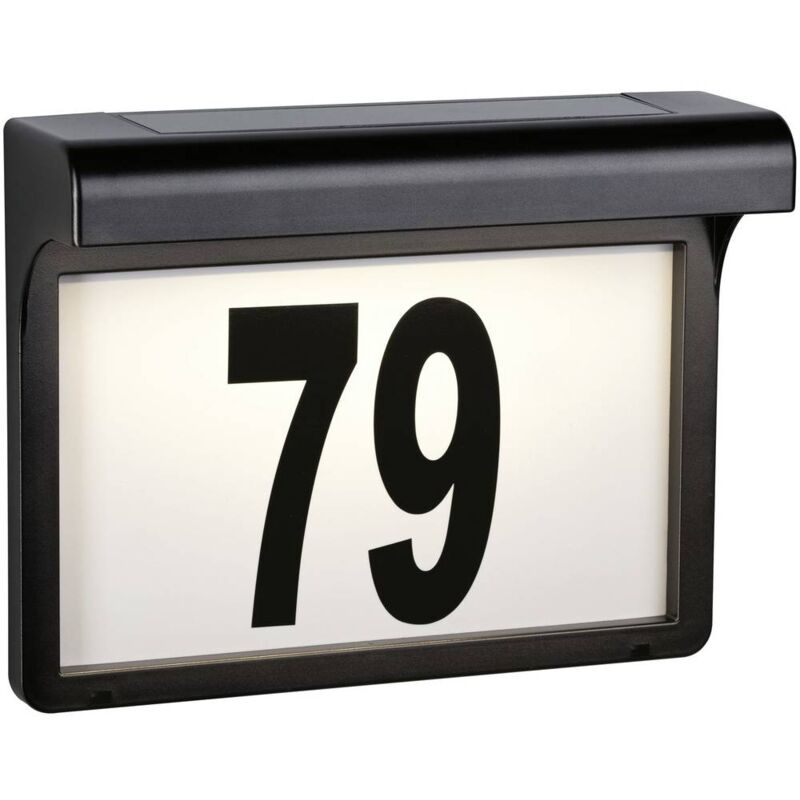 foto del prodotto paulmann 95388 lampada solare per numero civico 0.05 w bianco caldo nero