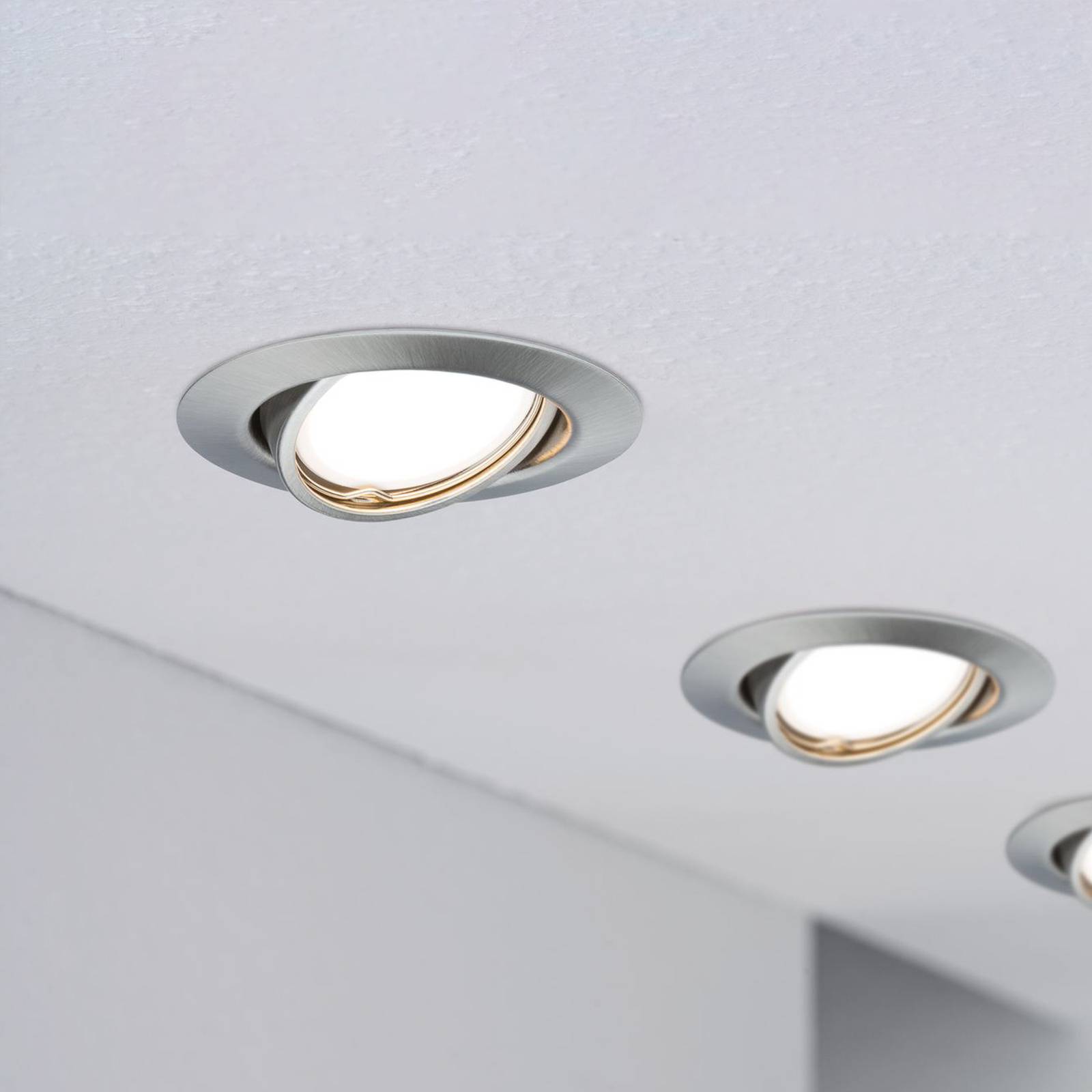 foto del prodotto paulmann base spot da incasso gu10 set 3x, ferro