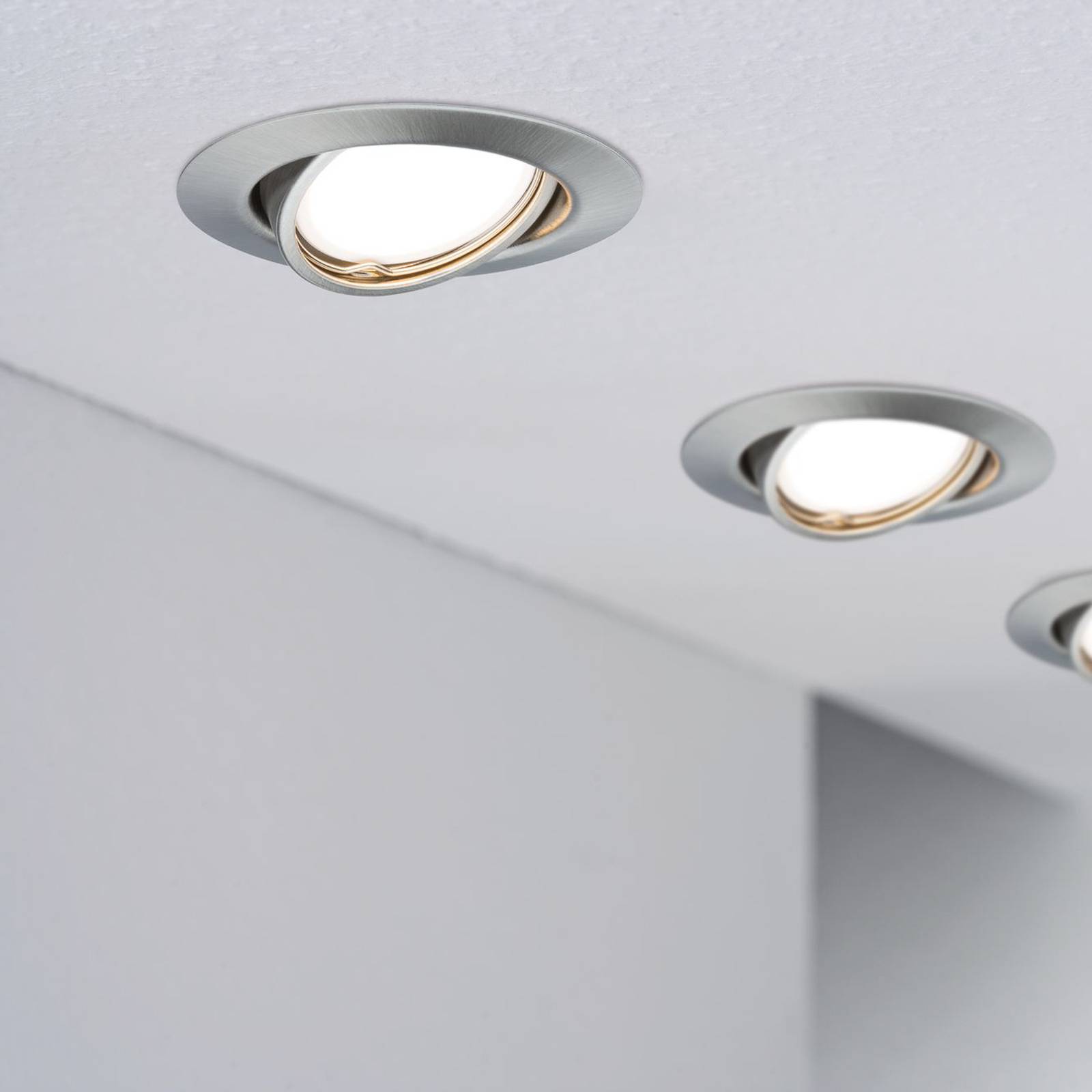 foto del prodotto paulmann base spot led da incasso, set 3x, ferro