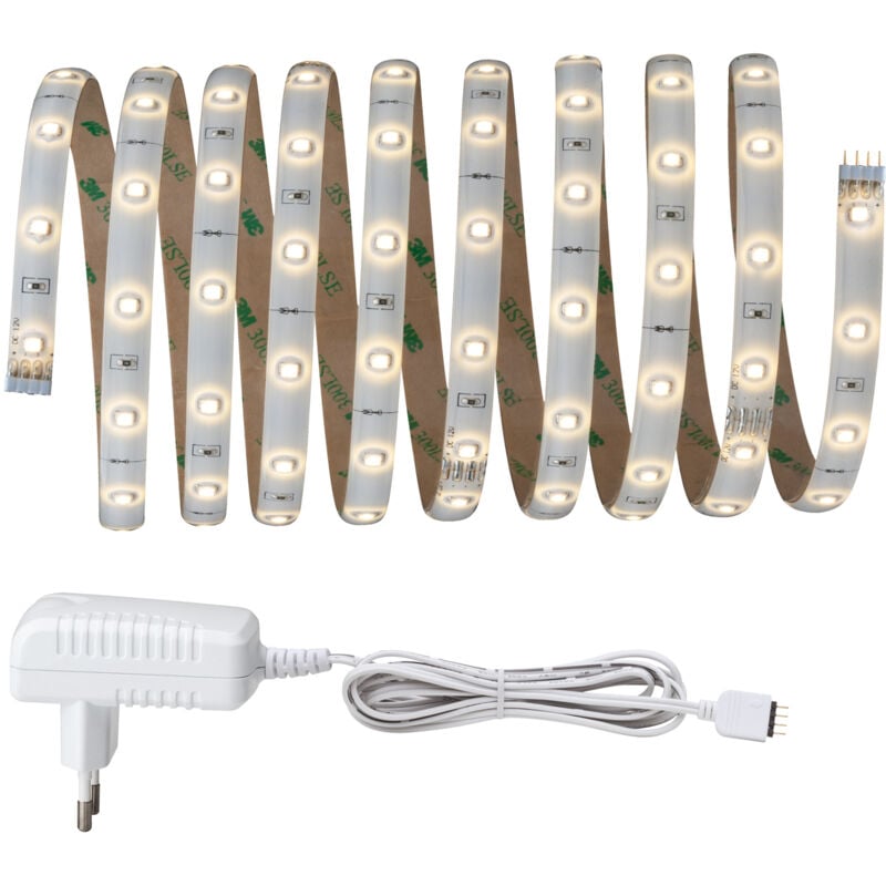 foto del prodotto paulmann basic warm white expanded max.7,5m 70320 function yourled set base 3m caldo 7,5w 230 12v 18va bianco plastica integriert, 7.5 w, 300 cm x