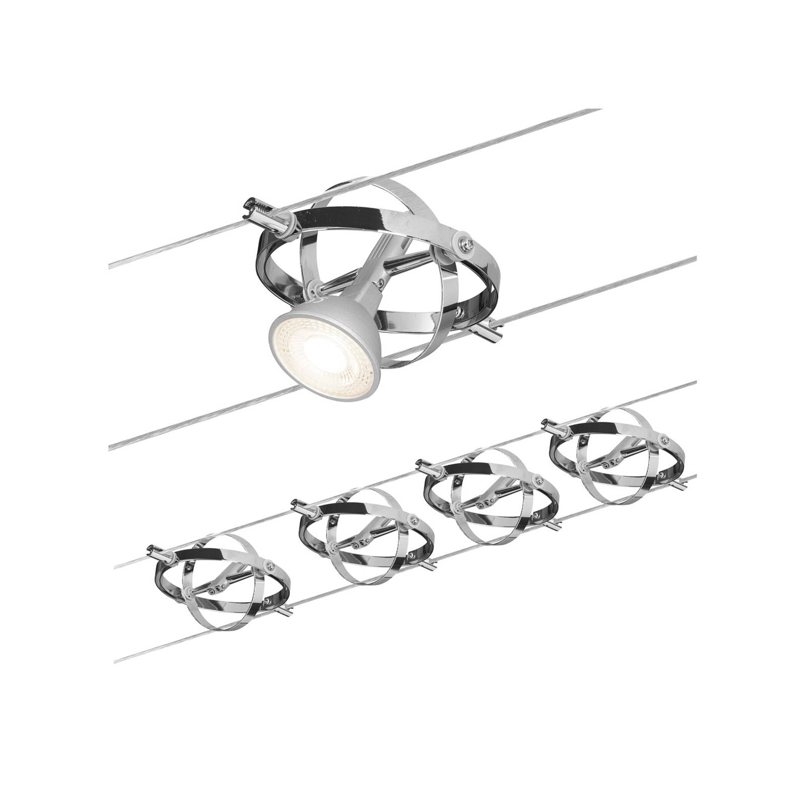 foto del prodotto paulmann cardan funi 4 luci cromo satinato cromo