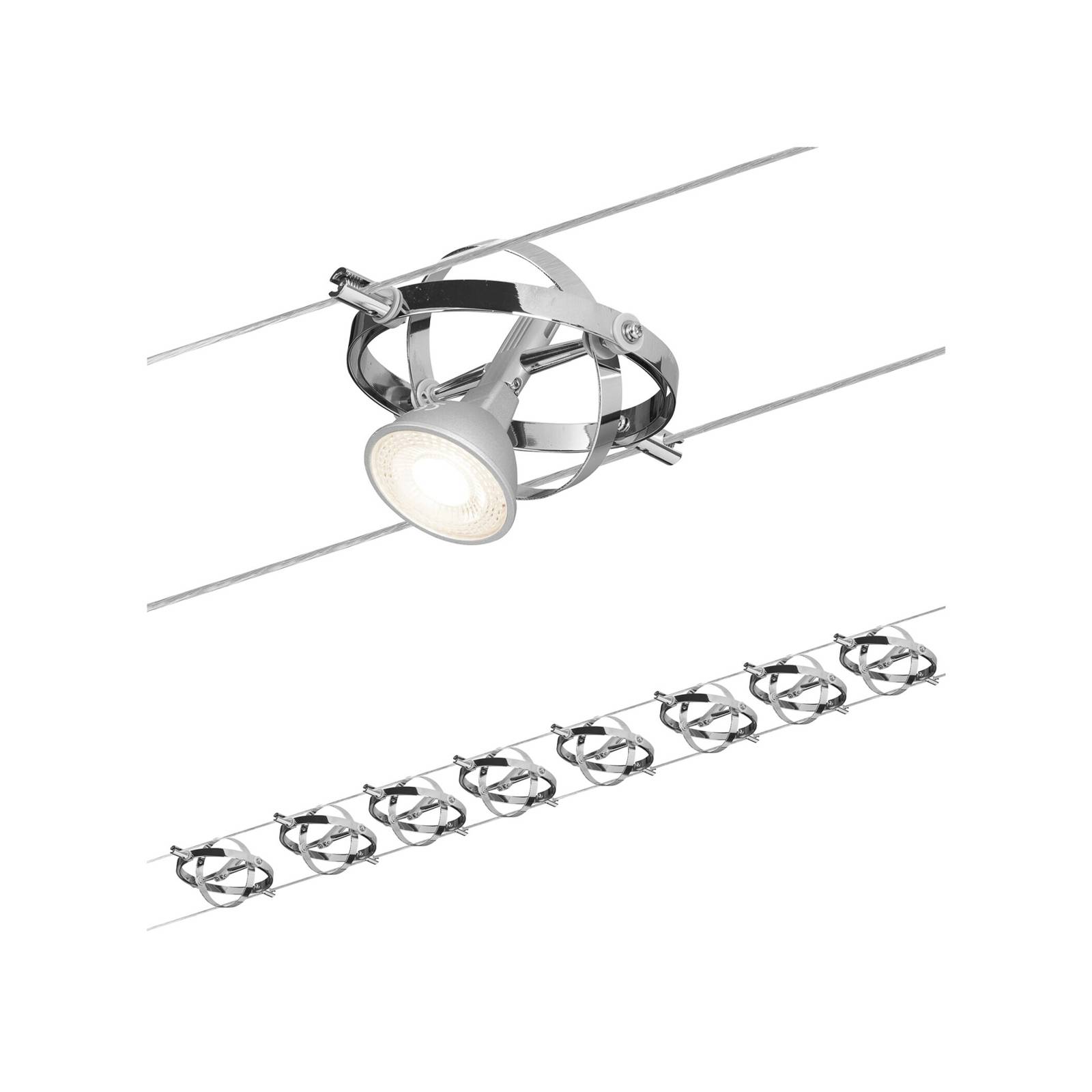 foto del prodotto paulmann cardan funi 8 luci cromo satinato cromo