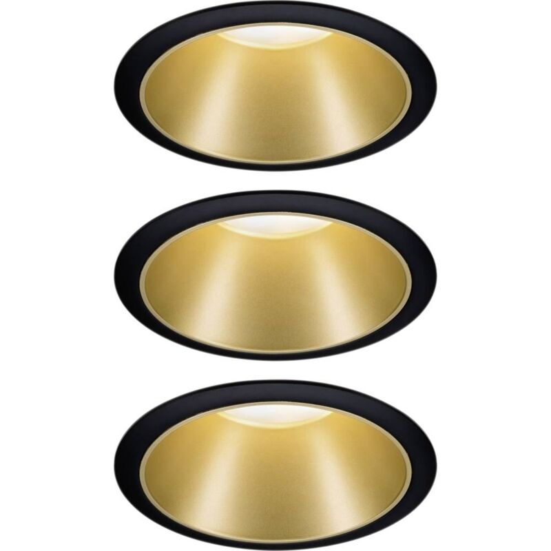 foto del prodotto paulmann cole coin 93404 lampada da incasso kit da 3 classe efficienza energetica 2021 n.rel. 6 w bianco caldo nero, o