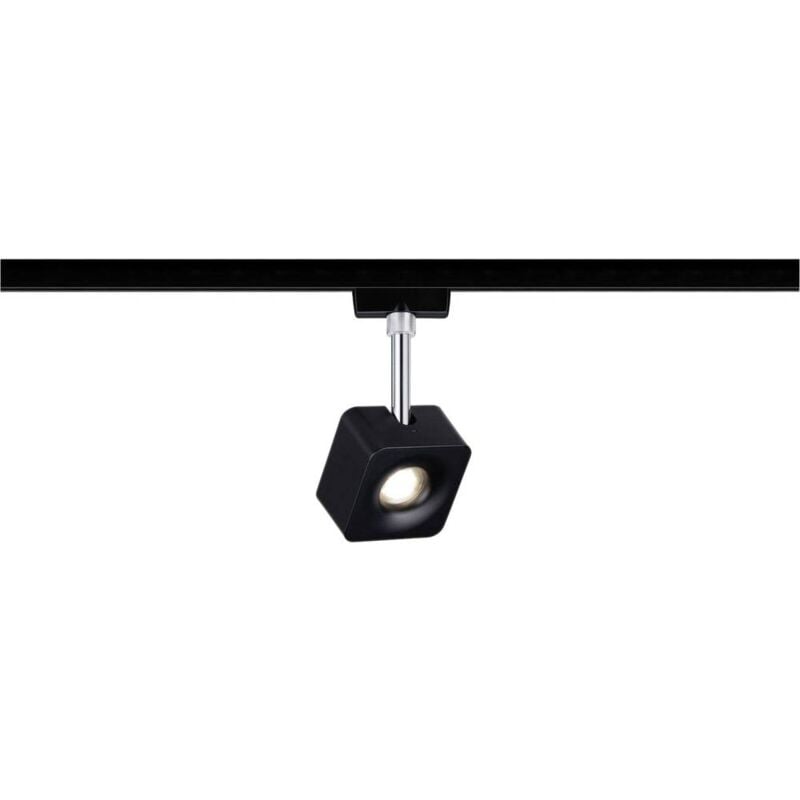 foto del prodotto paulmann cube lampada per sistema su binario urail led a montaggio fisso 8 w led monocolore nero opaco , cromo