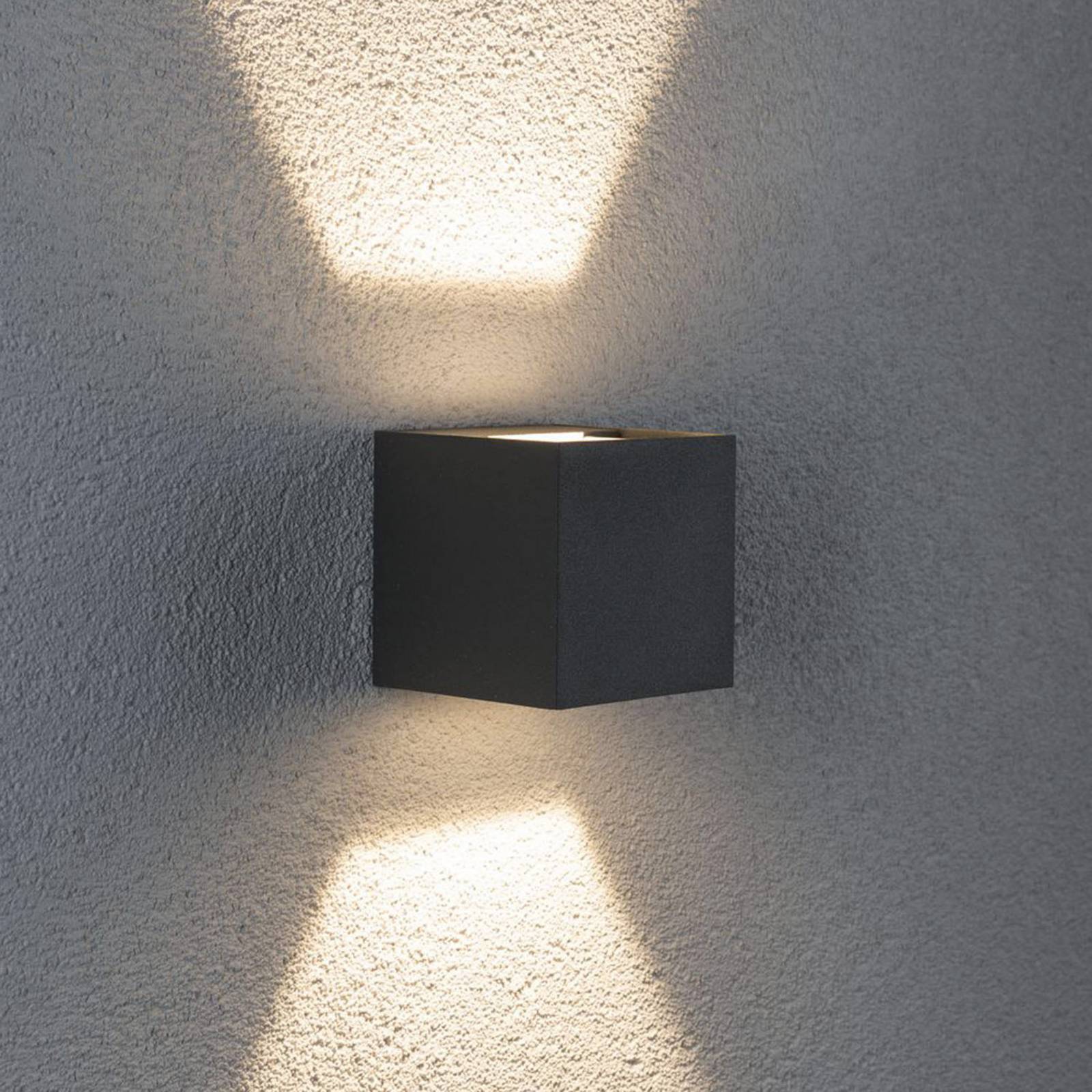 foto del prodotto paulmann cybo applique da esterni led, 2.700 k, 8 x 8 cm, grigio