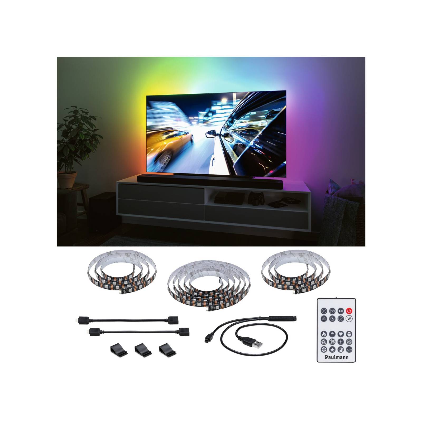 foto del prodotto paulmann entertainled striscia led rgb set 75 pollici
