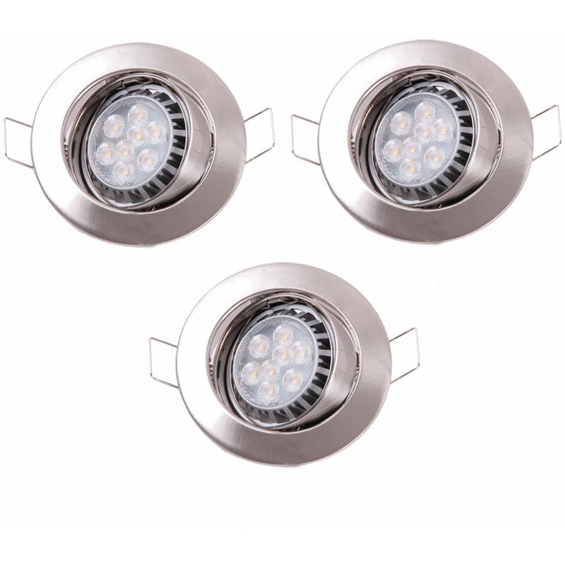foto del prodotto paulmann faretti da incasso, rotondi, set illuminazione da incasso, plafoniere, lampade da incasso, orientabili, metallo ferro spazzolato, led 8w