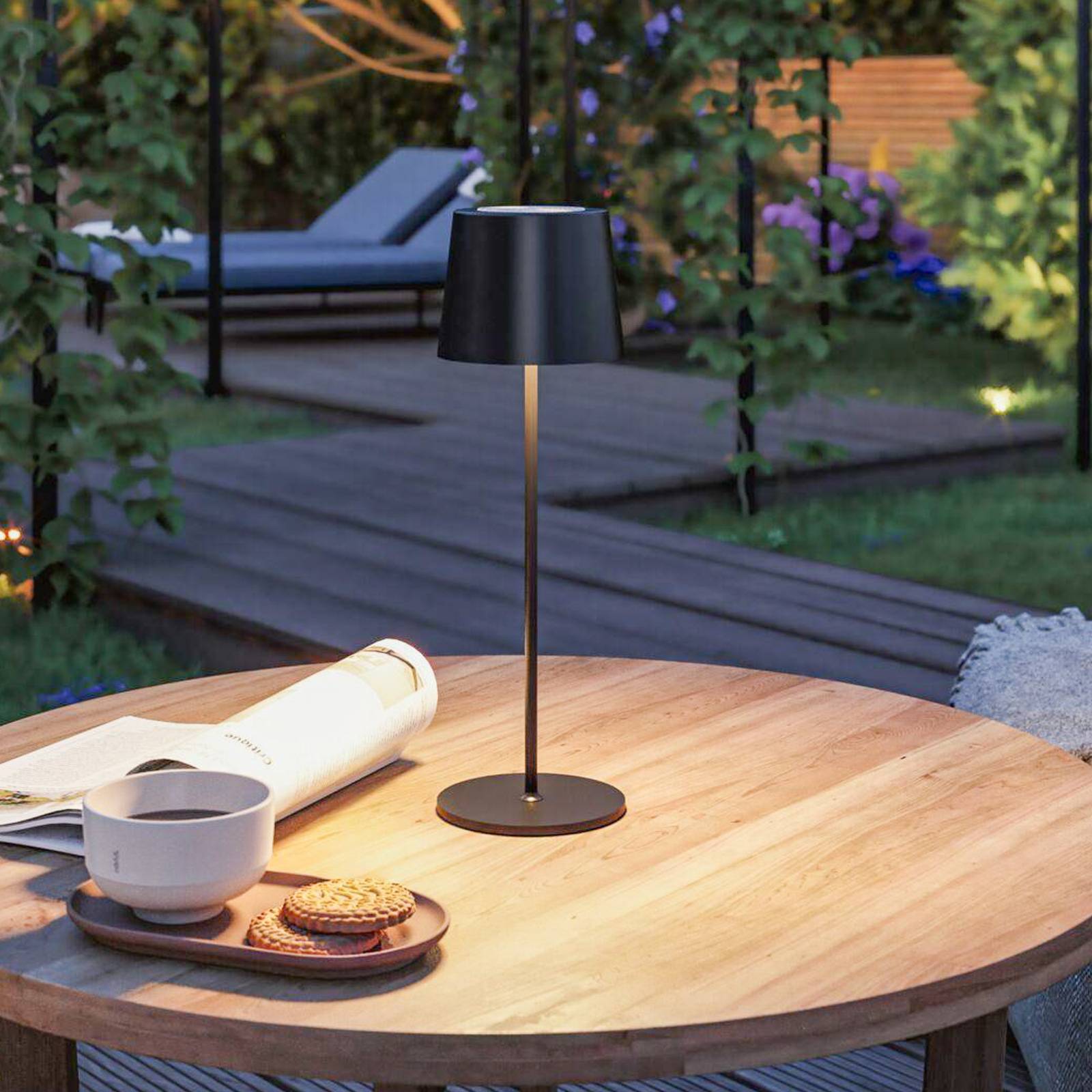 foto del prodotto paulmann lampada led da tavolo ricaricabile gilo, nero, plastica, ip44
