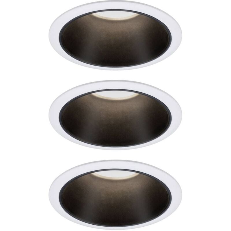 foto del prodotto paulmann licht paulmann 93402 cole coin lampada da incasso kit da 3 led monocolore 6 w bianco, nero