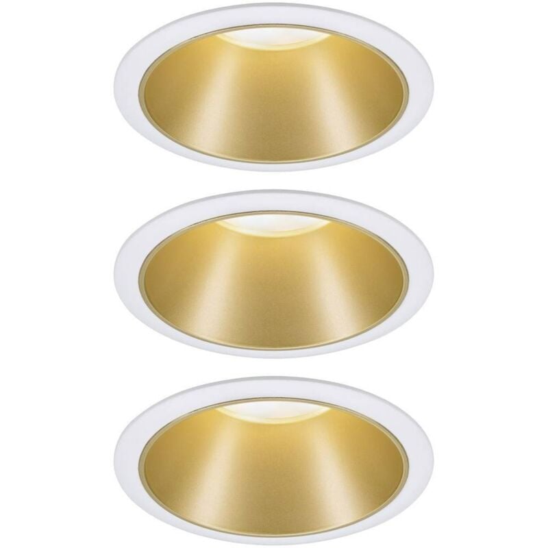foto del prodotto paulmann licht paulmann 93406 cole coin lampada da incasso kit da 3 led monocolore 6.50 w bianco, oro