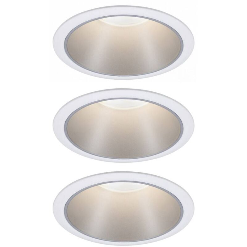 foto del prodotto paulmann licht paulmann 93410 cole coin lampada da incasso kit da 3 led monocolore 6 w bianco, argento
