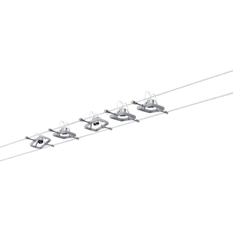 foto del prodotto paulmann macii 94133 sistema di illuminazione completo su cavo gu5.3 50 w led monocolore cromo opaco 