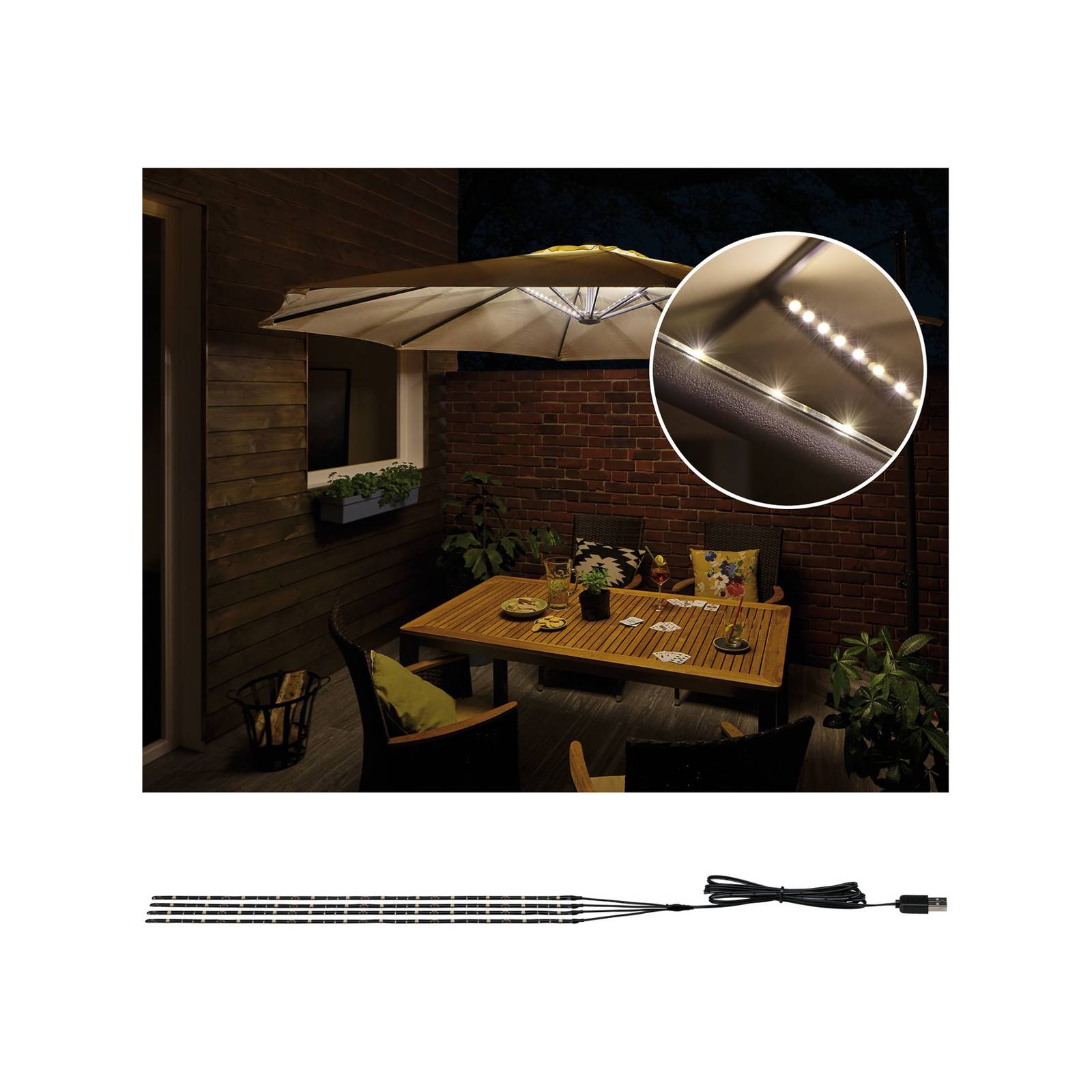 foto del prodotto paulmann mobile strip parasol light 4 x 40cm