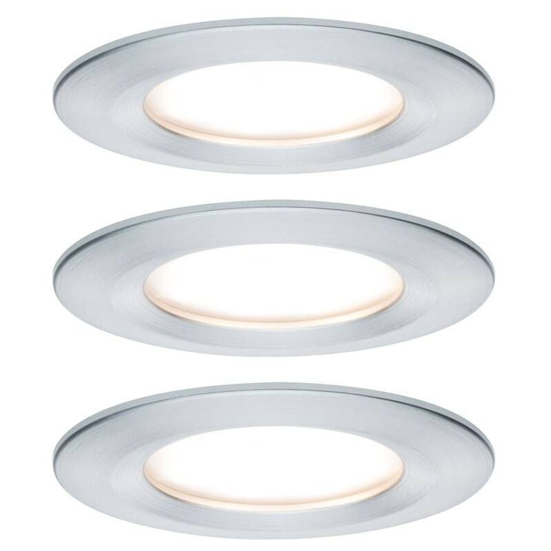 foto del prodotto paulmann nova lampada da incasso per bagno kit da 3 led monocolore led 18 w ip44 alluminio tornito 