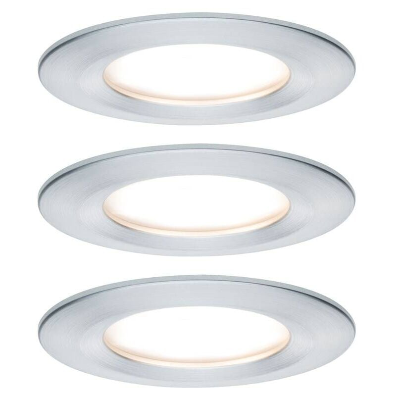 foto del prodotto paulmann nova lampada da incasso per bagno kit da 3 led monocolore led 18 w ip44 alluminio tornito 