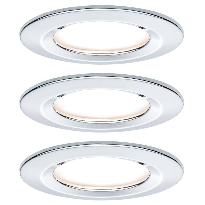 foto del prodotto paulmann nova lampada da incasso per bagno kit da 3 led monocolore led 18 w ip44 cromo lucido 