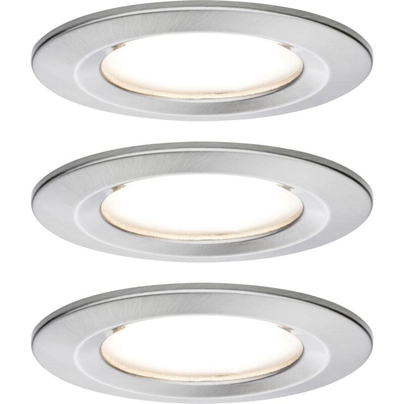 foto del prodotto paulmann nova lampada da incasso per bagno kit da 3 led monocolore led 18 w ip44 ferro spazzolato 