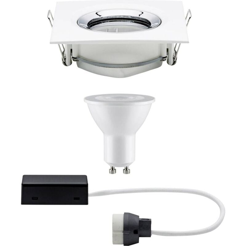 foto del prodotto paulmann nova lampada da incasso per bagno kit led monocolore gu10 7 w ip65 bianco opaco, cromo