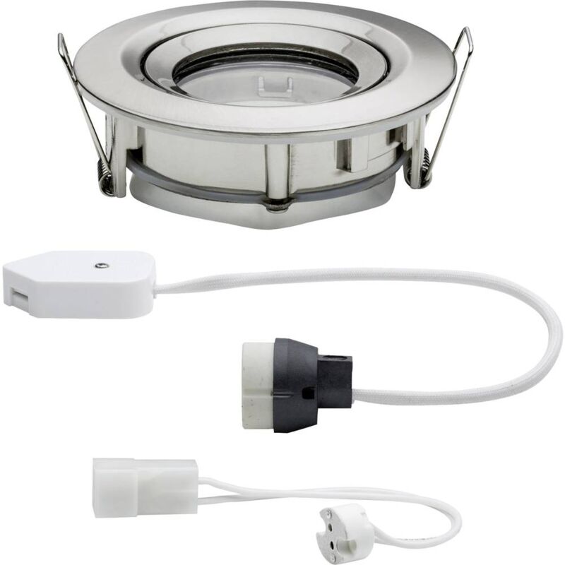 foto del prodotto paulmann nova lampada da incasso per bagno lampadina alogena gu10, gu5.3 35 w ip65 ferro spazzolato 