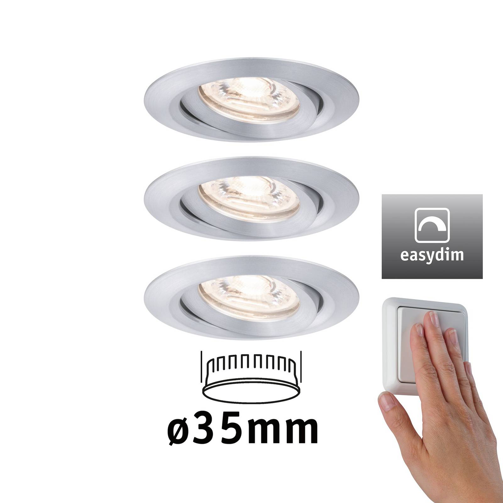 foto del prodotto paulmann nova mini plus led easydim 3x alluminio