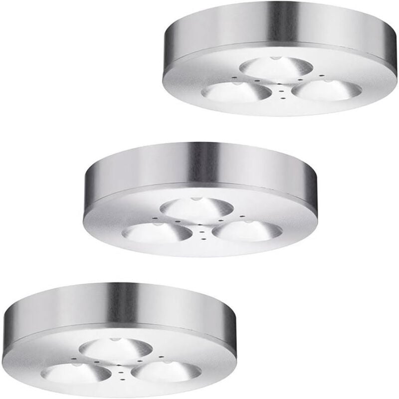 foto del prodotto paulmann set di 3 faretti led da incasso per mobili plafoniere in alluminio spazzolato 935,46