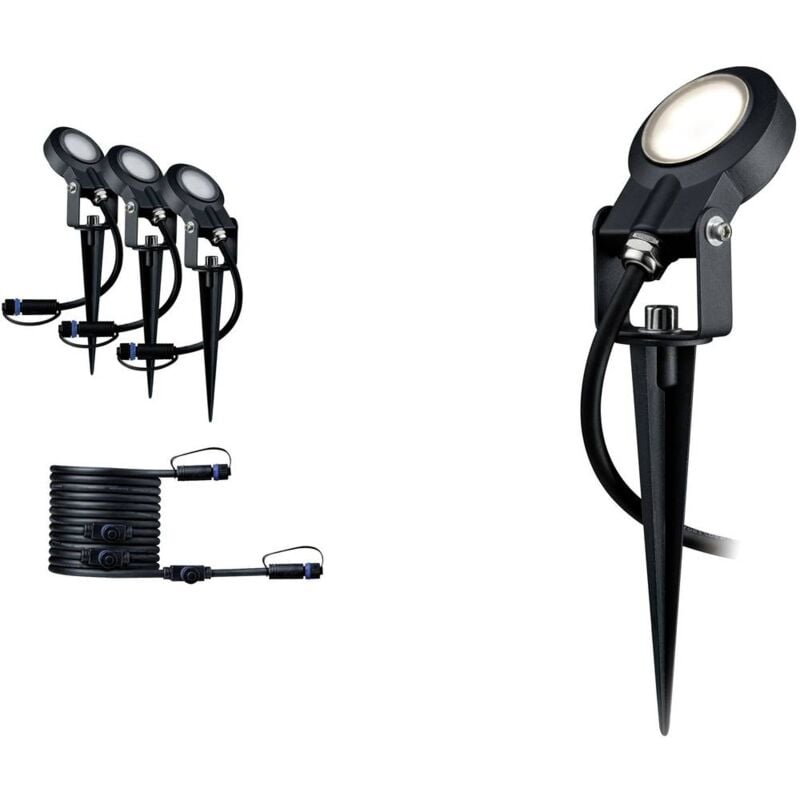 foto del prodotto paulmann spot sting erg nzungsset ip67 93689 sistema d illuminazione plug shine led monocolore 18 w bianco caldo antr