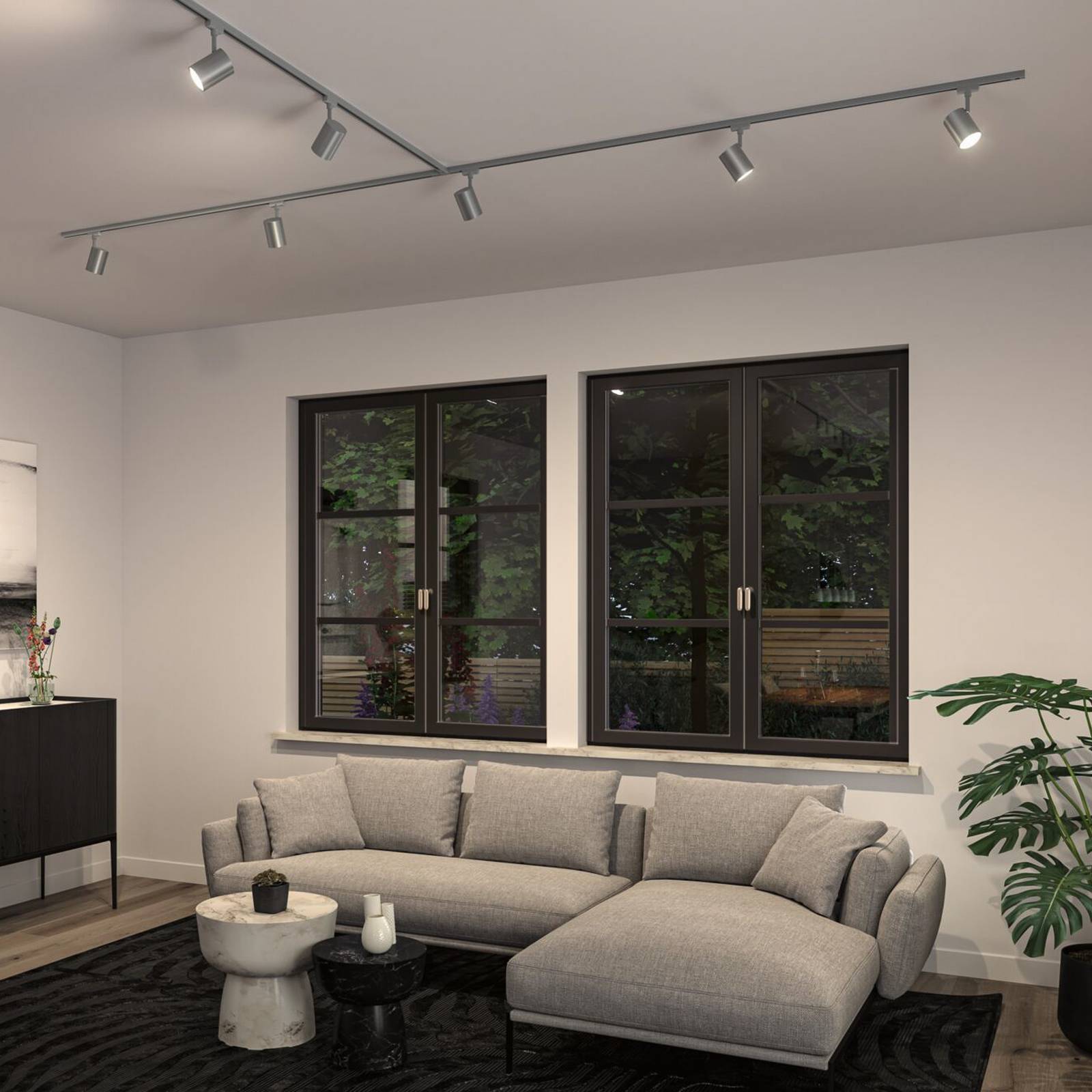 foto del prodotto paulmann urail-faretto su binario luxe, cromo opaco, gu10