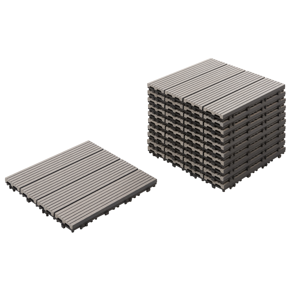 foto del prodotto pavimentazione per esterni grigio piastrelle in composito wpc a incastro resistenti
